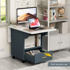 a laptop computer sitting on top of a desk