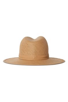 Janessa Leone simone hat in sand. Raffia Brim: 3.5", Crown: 4", 1" Leather Band UPF 45+ Made in USA Janessa Leone, Leather Band, Made In Usa, Crown, Band, Hats, Leather