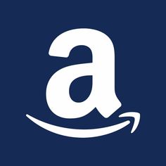 an amazon logo on a blue background with the letter a in the bottom right corner