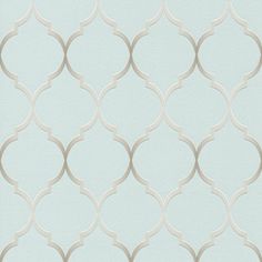 a light blue and white wallpaper with an intricate design on the back side of it