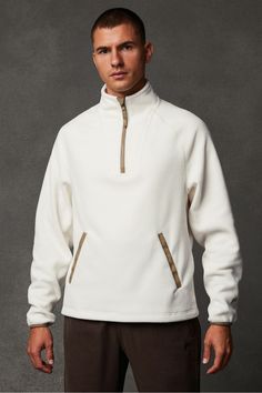 The Pine City Half Zip FL2 white male Activewear >> Mens >> Top >> Hoodies and Sweatshirts >> Pullovers Polar Fleece regular Hidden Pockets/Multi Pocket/Recycled Materials/Zip Pockets Mens Top, Hoodies And Sweatshirts, Up North, Polar Fleece, Mens Activewear, Pullover Sweatshirts, Hoodie Top, Half Zip, Recycled Materials