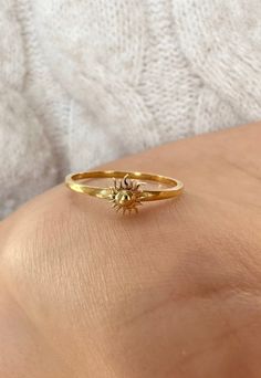 Gold Sun Ring, Sunrise Ring, 14K Solid Gold, Handmade Gift, Mothers Day Gift Sun Promise Ring, Sun Moon Engagement Ring, Gold Sun Ring, Sun Ring Gold, Sun Wedding Ring, Sunrise Ring, خواتم خطوبة, Golden Accessories, Sun Jewelry