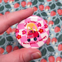 ♡ Product Details ♡♡ 1.75" across♡ Metal backing with pin to attach to whatever you'd like!♡ Colors may appear different depending on the screen calibration♡ Designed and pressed by me - each button will have slightly different image placement due to the handmade nature of the item Pin Design Ideas Button, Pinback Buttons Ideas, Clay Pins Aesthetic, Cute Button Pins, Pin Ideas Button, Aesthetic Buttons, Button Aesthetic, Business Merch