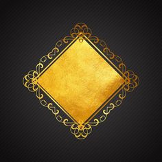 a gold and black background with an ornate frame