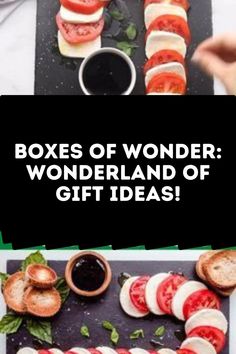 boxes of wonder wonderland of gift ideas with text overlay that reads, boxes of wonder wonderland of gift ideas