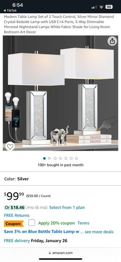 the lamp is on sale for $ 59 99 and it has two lamps in each