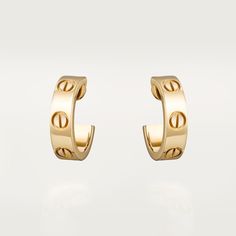 Luxury Cartier White Gold Earrings, Luxury White Gold Huggie Earrings, Luxury Hallmarked 14k Gold Huggie Earrings, Luxury Cartier Earrings For Anniversary, 14k Gold Earrings For Everyday Luxury, Elegant Cartier Earrings For Gifting, Elegant Cartier Earrings For Gift, Cartier Yellow Gold Formal Earrings, Classic Cartier Earrings For Formal Occasions