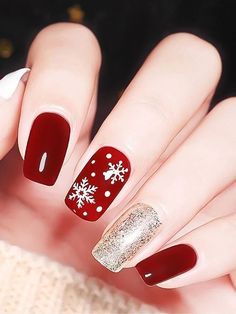 Christmas Nails Elegant Red, Cristmass Nails Gel, Christmas Nail Art 2023, Square Nails Christmas Art Designs, Christmas Gel Nails Short Simple, Gel Nail Christmas Designs, Christmas Nail Art Designs 2022, Nail Art Natal Xmas, Chrismast Nailart