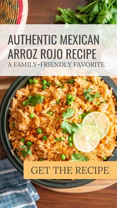 authentic mexican arroz rojo recipe with text overlay