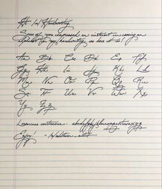 handwriting on lined paper with cursive writing