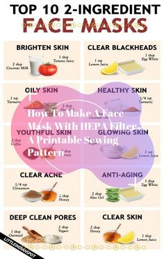 Make A Face Mask, Clear Blackheads, Brightening Face Mask, Printable Sewing Patterns, Face Mask Fashion, Homemade Face Masks, Hepa Filter, Self Improvement Tips, Blackheads