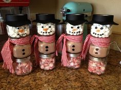 the snowman made from baby food jars is on facebook and it looks like they have been