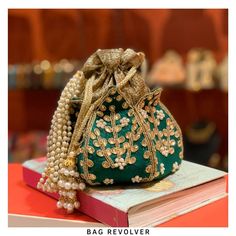 Mehndi Dressing, Indian Bags, Handmade Pouches, Cotton Saree Blouse Designs, Tulle Embroidery, Zardozi Work