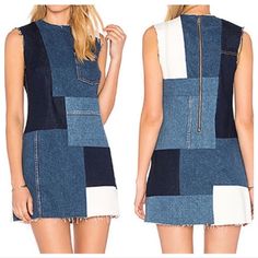 Shop bri_2252's closet or find the perfect look from millions of stylists. Fast shipping and buyer protection. GRLFRND DENIM Heidi Patchwork Dress NWT • Originally $288 • SOLD OUT • NWT • Unlined • 100% cotton • raw cut edges • Zipper back Description from Revolve: Patchwork play goes a step further into vintage territory with GRLFRND's Heidi Shift Dress. A straight yet contoured fit is achieved with mismatched wash colorblocking, all accented by classic denim detailing and raw cut edges. 10 Denim Wedding Dresses, Patchwork Dress Pattern, Denim Patchwork Dress, Belted Denim Dress, Grlfrnd Denim, Denim Wedding, Upcycled Jeans, Denim Jean Dress, Denim Midi Dress