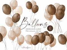 watercolor balloons with the words balloon 6