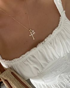 Handmade necklace. 925 Sterling Silver adjustable chain with two cross charms. Length: Adjustable, from 14" to 18" Proudly produced in the USA. The Cross Necklace, Cross Necklace Layering, Cross Necklace Aesthetic, Chunky Cross Necklace, Cross Pendant Necklace Woman, Necklaces Cross, Cross Chain Necklace, Layered Cross Necklace, Pearl Cross Necklace