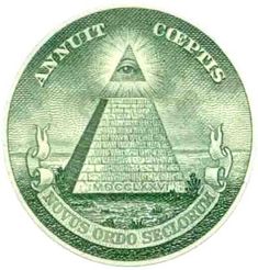 an all seeing symbol on top of a dollar bill