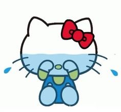 an image of a cartoon cat with a bow on it's head