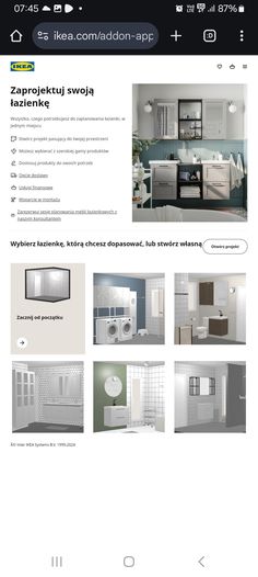 an image of a website page with many different items on it, including the kitchen and bathroom