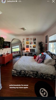 the bedroom is clean and ready to be used as a living room or dining area