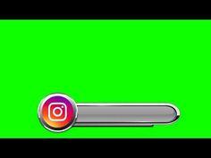 a green screen with an instagram button on it