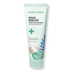 Snail Rescue Purifying Cleanser - SNAIL RESCUE PURIFYING CLEANSER 4.1OZBenefitsEffectively cleanse down to pores without stripping skin of moistureCleanse impurities and everyday makeup with easeGel texture refreshes and awakens skinCruelty-free & Leaping Bunny certifiedClean, effective, fun: Peach Slices formulas are formulated for all skin types and deliver holistic and easy solutions for stubborn skin issuesKey IngredientsSnail Mucin: hydrates, exfoliates, brightens, and calmsPine Bark: refin Peach Slices Snail Rescue, Snail Rescue, Pine Bark, Cleansing Routine, Peach Slices, Oil Free Moisturizers, Glass Skin, Tinted Moisturizer