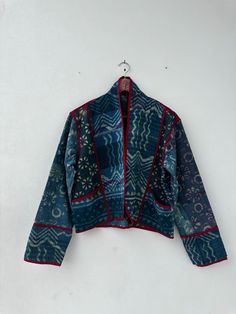 Old Vintage Kantha Gudri Piping Jacket Short Kimono Quilted Handmade For Women Kantha Jacket Outfit, Animal Print Pattern, Kantha Jacket, Animal Prints Pattern, Short Kimono, Jacket Outfit, Vintage Kantha, Kimono Jacket, Old Vintage