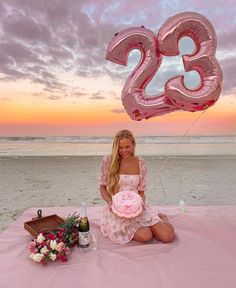 #aesthetic #pink #beachpics #birthday #beachbirthday 21 Beach Birthday, Beach 15 Birthday, Birthday Cheap Ideas, Birthday Party At The Beach Ideas, Bday On The Beach, Summer Birthday Pictures, Beach Party Birthday Ideas, Birthday At Beach Ideas, 21st Birthday Beach Pictures