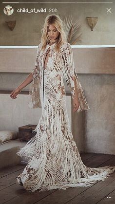 Rue De Seine Wedding Dress, Festival Crochet, Wedding Dresses Hippie, Bohemian Beauty, Trendy Wedding Dresses, Bridal Musings, Bohemian Wedding Dress