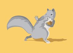 a squirrel is holding an apple in its paws while standing on it's hind legs