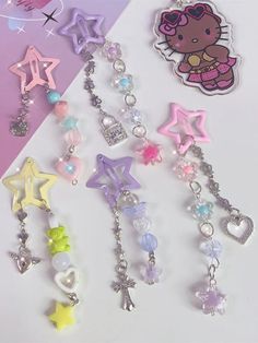 Y2K Star Beaded Hairclip 5 Options Cute Core Accessories, Gyaru Hair Accessories, Cutecore Accessories, Skeleton Teddy Bear, Gyaru Accessories, 2000 Accessories, Manba Gyaru, Harajuku Accessories, Teddy Bear Backpack