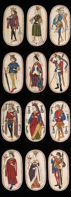 nine medieval knights are depicted in an old style painting on black paper with white trimmings