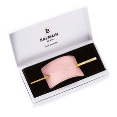 Inspired by the Balmain Spring/Summer 2020 collection An exclusive iconic hair accessory inspired by the Balmain Spring-Summer 2020 fashion collection. Make a statement with the Hair Barrette this season. Made of high quality genuine leather, the Limited Edition Pastel Pink Embossed Hair Barrette SS20 is designed with 18K gold plated hair pin with engraved Balmain logo. The barrette also contains the bold Balmain logo in 18K gold plated. Great for ponytails or to create effortless up do’s. The s Ysl Hair Accessories, Fendi Hair Accessories, Balmain Hair Straightener, Balmain Hair Clip, Styling Gel