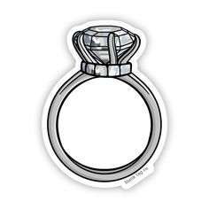 a diamond ring sticker on a white background