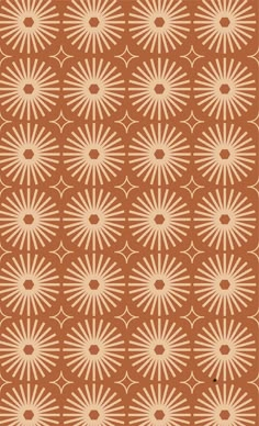 an orange and white pattern with small circles on the bottom, in shades of brown