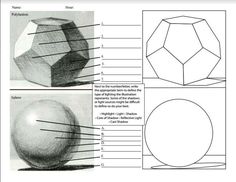 three dimensional shapes are shown in this diagram