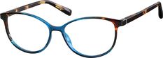 These elegant oval glasses will add polish to any look. The medium-narrow eyeglasses is made with lightweight TR90 plastic for all-day comfort. It has a glossy finish and is available in the following color options: tortoiseshell (with blue on bottom rim) or red with tortoiseshell temple arm and red/tort temple arms. | Zenni Women's Oval Prescription Eyeglasses Blue Tortoiseshell TR Zenni Optical Glasses, Optical Glasses Women, Glasses Frames Trendy, Brunette Makeup, Diamond Face Shape, Oval Glasses, Homemade Cleaning, Oval Eyeglasses, Zenni Optical