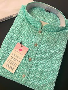 Sea Green Kurta For Men, Pista Colour Kurta For Men, Light Green Kurta For Men, Lucknowi Embroidery, Glam Quotes, Mens Ethnic Wear, Saving Money Chart, Chikankari Work