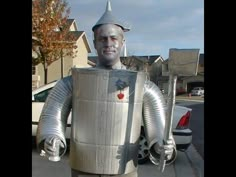 How to make a Tin Man costume from The Wizard of Oz. This isn't perfect, I know. But I did my best. :) I hope that if your doing a Tin Man costume, you can g... Tim Man Costume Diy, Homemade Tin Man Costume, Mens Tin Man Costume, Wizard Of Oz Tin Man Costume Diy, Tin Man Halloween Costume Woman, Tin Man Costume Men, Tin Man Wizard Of Oz Costume, Diy Tinman Costume For Men, Diy Tin Man Costume For Men