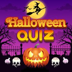 halloween quiz game with pumpkins and skulls