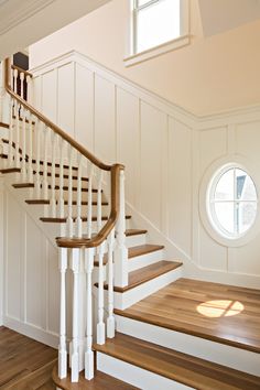 the stairs in this house are made of wood