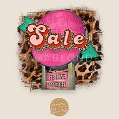 an image of a sale sign with leopard print