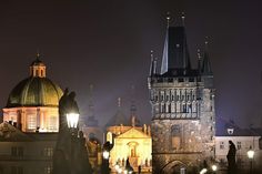 an image of a city at night time