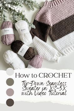 crochet patterns for sweaters and pants with text overlay that says how to crochet