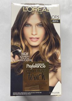 Loreal Paris Superior Preference Ombre Touch Medium Brown Hair 0T5 NEW Expert. You will receive box as pictured Ombré Balayage, White Blonde Highlights, Babylights Hair, Dyed Hair Ombre, Dark Blonde Hair Color, Strawberry Blonde Hair Color, Balayage Ombré, Diy Hair Color, Medium Brown Hair