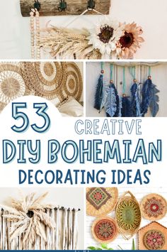 the cover of 35 creative diy bohemian decor ideas