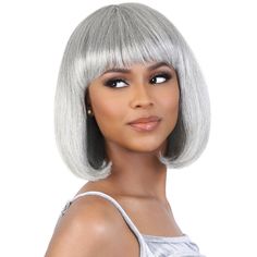 Motown Tress Silver 100% Human Hair Full Wig - SH.SHEIN BRAND : Motown TressTYPE: Full WigSTYLE: StraightMATERIAL: 100% Human HairLENGTH: 12"HEAT RESISTANT: NoDYE/BLEACH/PERM: NoCOLOR SHOWN: 51DESCRIPTION: Medium Long Bob, Wigs Silver, Motown Tress Wigs, Wig Outlet, Vivica Fox Wigs, Ponytail Hair Piece, Best Wig Outlet, Silver Grey Hair, Remy Hair Weave