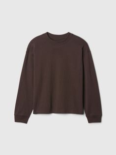 Soft, heavyweight cotton T-shirt.  Crewneck.  Long sleeves.  Relaxed, easy fit.  Hits at the hip. Support People, Gender Equality, Gap Kids, Cotton T Shirt, Cotton Tshirt, Gap, Career, Long Sleeves, Confidence