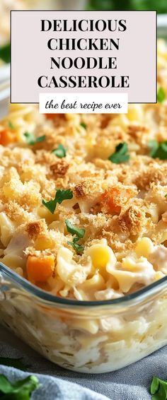 Image for Delicious Chicken Noodle Casserole Chicken Noodle Freezer Meal, Chicken And Noodle Casserole Easy, Easy Casserole Recipes To Freeze, Overnight Chicken Casserole, Best Chicken Casserole Ever, Chicken And Noodle Bake, Chicken Recipes For Dinner Casserole, Chicken And Noodle Casserole Recipes