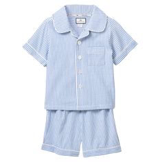 Kid's Twill Pajama Short Set in French Blue Seersucker – The Well Appointed House Pajama Short Set, Pajama Short, Boys Sleepwear, Seersucker Shorts, French Blue, Short Pajama Set, Kids Pajamas, Short Set, Pajama Shorts